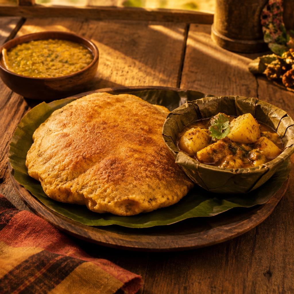 Dhuska with aloo
